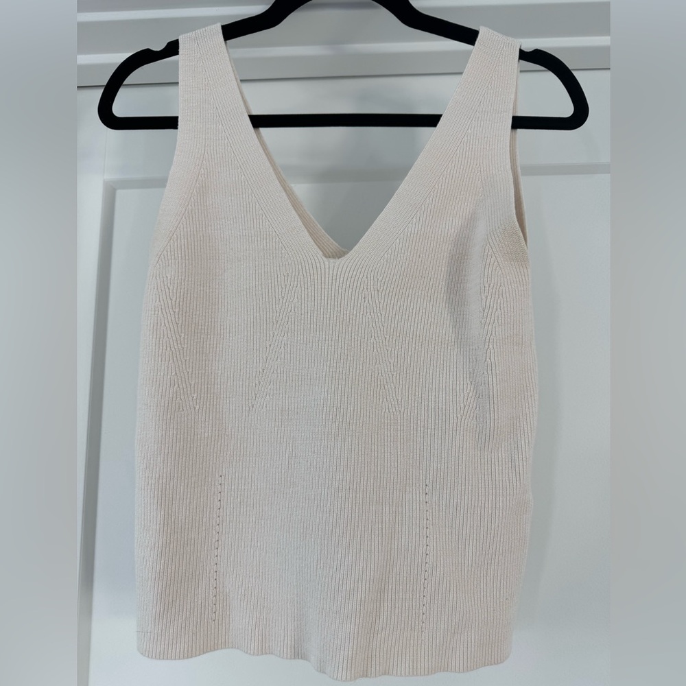 Forever New Cream Knit V Tank.